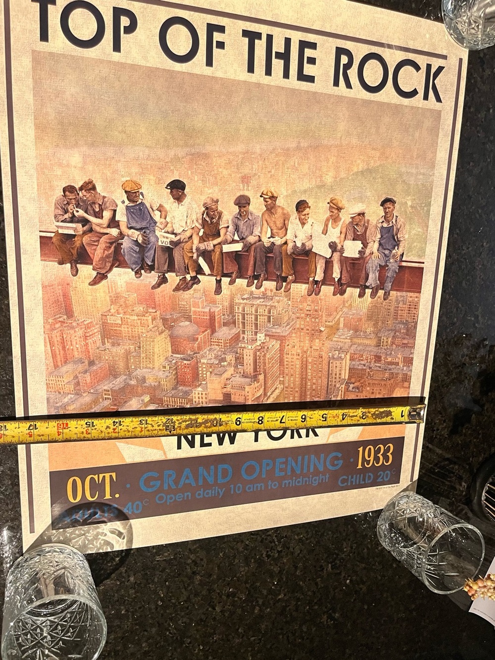Never Used - 2011 Official Top of the Rock Grand Opening NYC Souvenir Poster - Picture 3 of 9